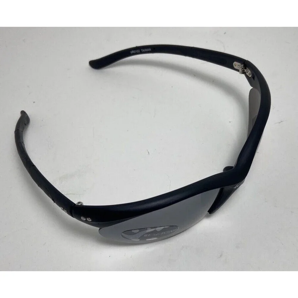 Virage Mens Sport Sunglasses Matte Black Semi Rimless Mirror Lens Nwt